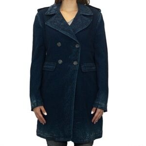 Diesel Mylene Blue Washed Jacket Made in Italy Luxury Y2K Streetwear MSRP $798